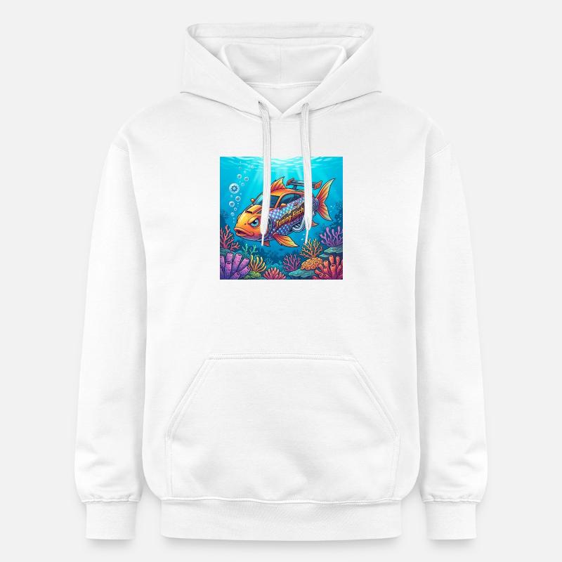 Accorder les poissons - Sweat à capuche Softstyle® Gildan Unisexe - blanc