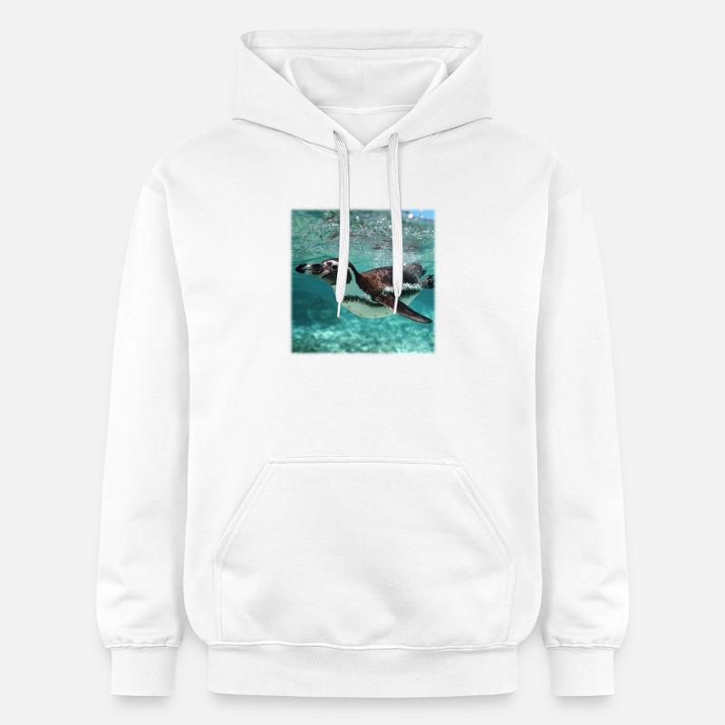 Penguin Sous-marin Turquoise Nature Nature - Sweat à capuche Softstyle® Gildan Unisexe - blanc