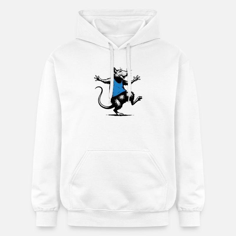 Bleu Rat Dansant - Sweat à capuche Softstyle® Gildan Unisexe - blanc