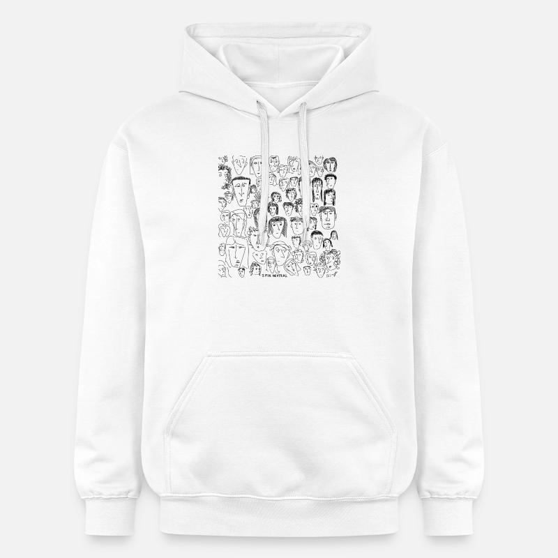 Visages neutres de 1 minute (1) - Sweat à capuche Softstyle® Gildan Unisexe - blanc
