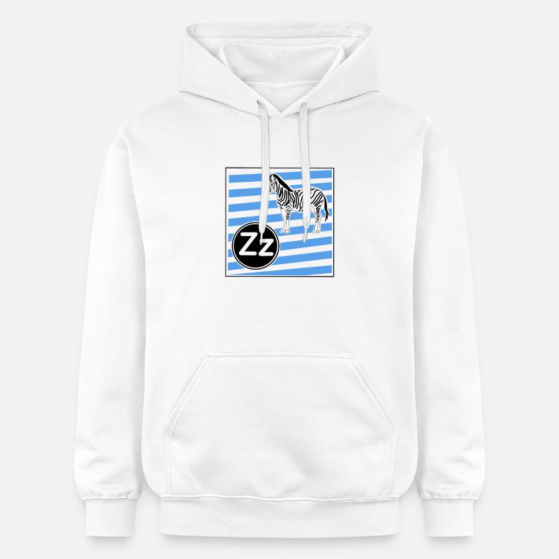 Z pour Zebra - Sweat à capuche Softstyle® Gildan Unisexe - blanc