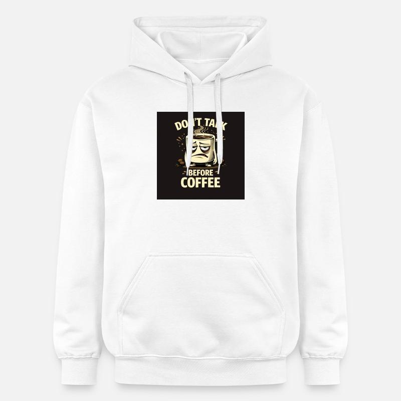 Ne parle pas avant le café - Sweat à capuche Softstyle® Gildan Unisexe - blanc