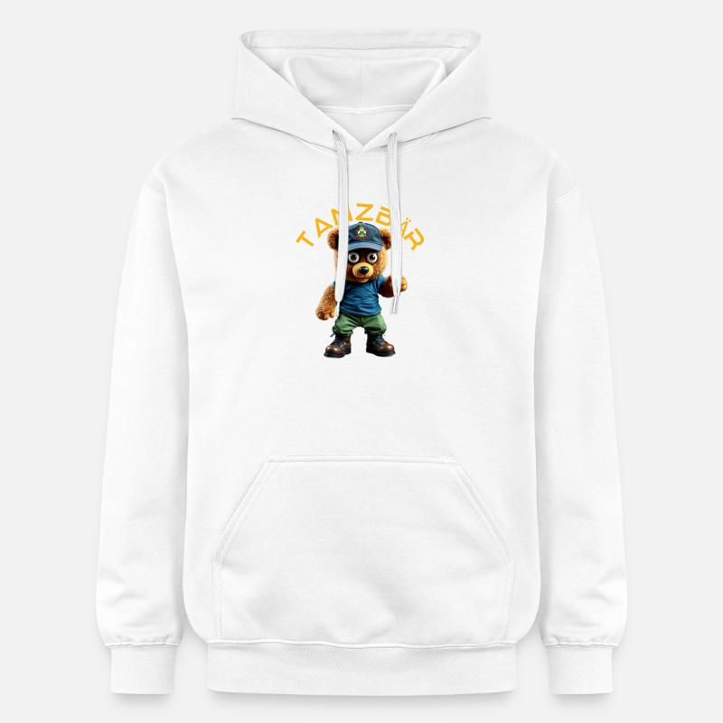 Mascotte de l’ours dansant - Sweat à capuche Softstyle® Gildan Unisexe - blanc