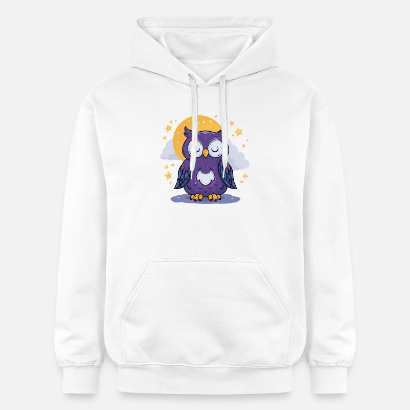 Mondnacht Eule - Gildan Unisex Softstyle® Midweight Hoodie - Weiß