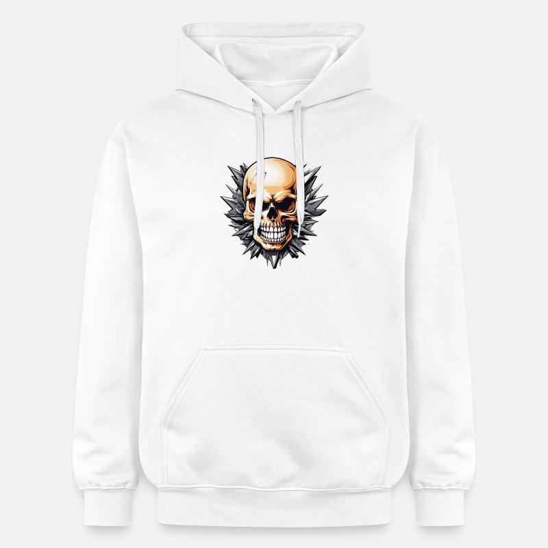 Spikeskull avec Étoile Épineuse - Sweat à capuche Softstyle® Gildan Unisexe - blanc