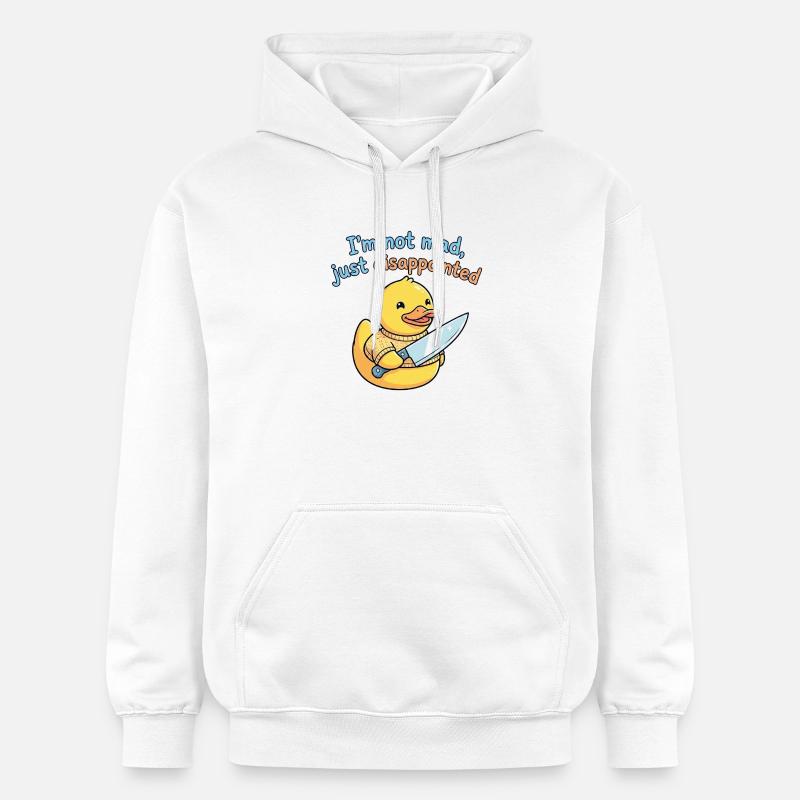 Canard déçu avec un couteau - Sweat à capuche Softstyle® Gildan Unisexe - blanc