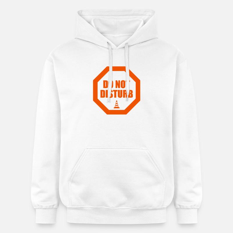 Do Not Disturb Warnung Stoppschild Statement - Gildan Unisex Softstyle® Midweight Hoodie - Weiß