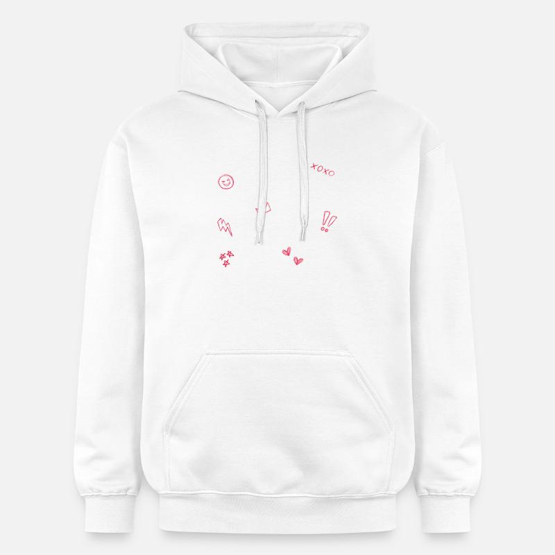 Heart Crown Doodle Pop Art - Sweat à capuche Softstyle® Gildan Unisexe - blanc