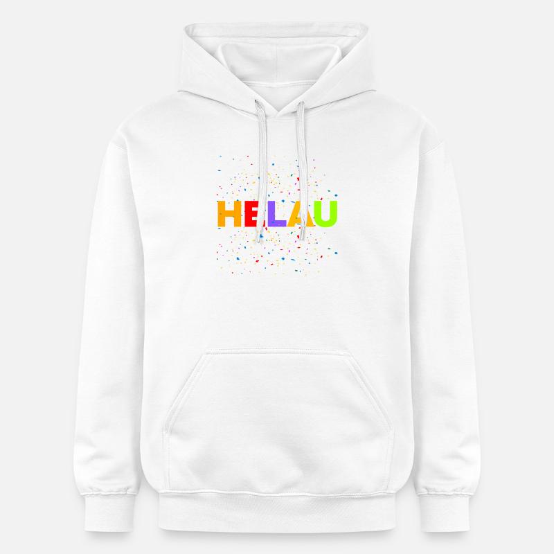 HELAU, EXPLOSION DE CONFETTIS ! - Sweat à capuche Softstyle® Gildan Unisexe - blanc