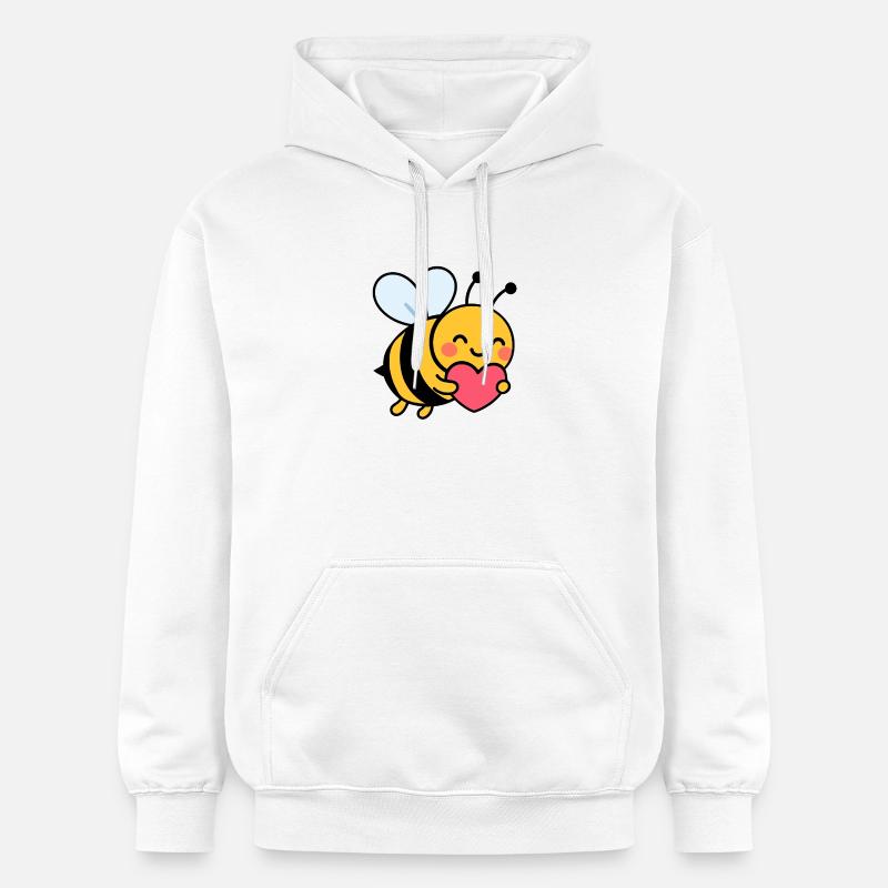 Joyeuse abeille avec le cœur - Sweat à capuche Softstyle® Gildan Unisexe - blanc