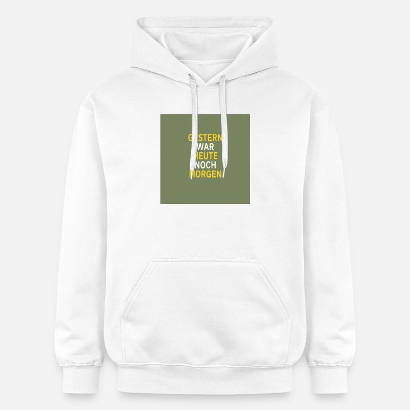Gestern war heute noch morgen - Gildan Unisex Softstyle® Midweight Hoodie - Weiß