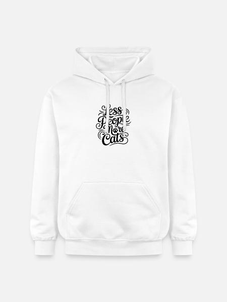 Fewer people, more cats - Gildan Unisex Softstyle® Midweight Hoodie - white