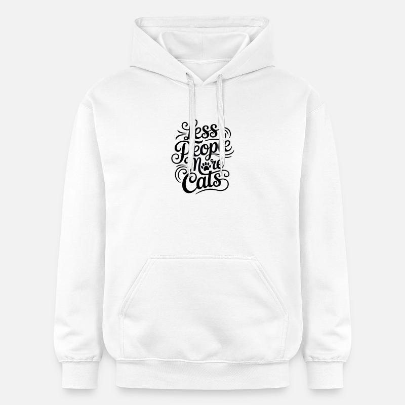 Moins de monde, plus de chats - Sweat à capuche Softstyle® Gildan Unisexe - blanc