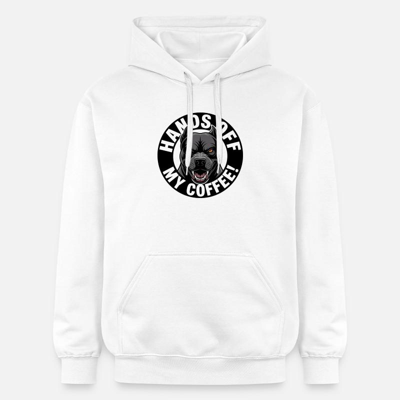 Lâche mon café - Sweat à capuche Softstyle® Gildan Unisexe - blanc