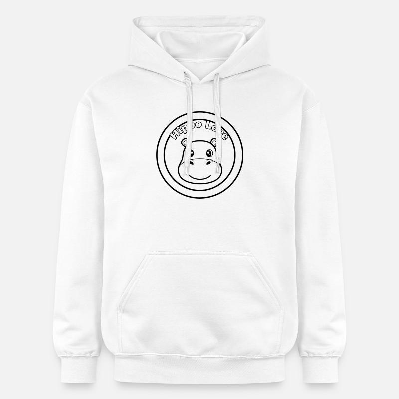 Hippo Love Nilpferd Logo - Sweat à capuche Softstyle® Gildan Unisexe - blanc
