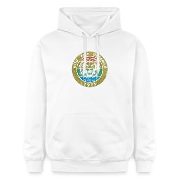 55. Geburtstag Wild, free & untamed since 02/1971 - Gildan Unisex Softstyle® Midweight Hoodie - Weiß - Vorne - Liana (172cm) & Jaron (178cm)