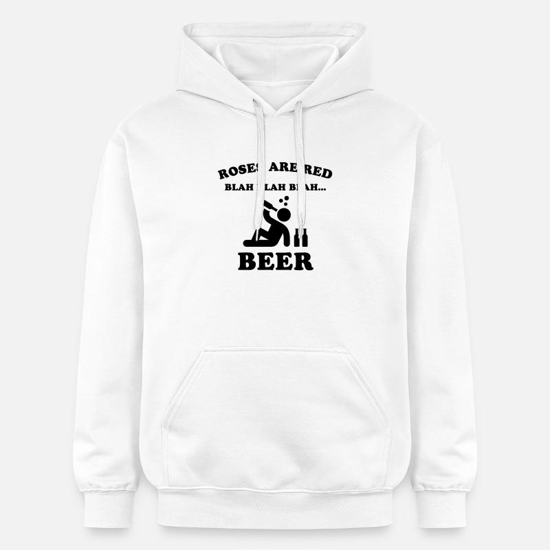Les roses sont rouges – Bière - Sweat à capuche Softstyle® Gildan Unisexe - blanc