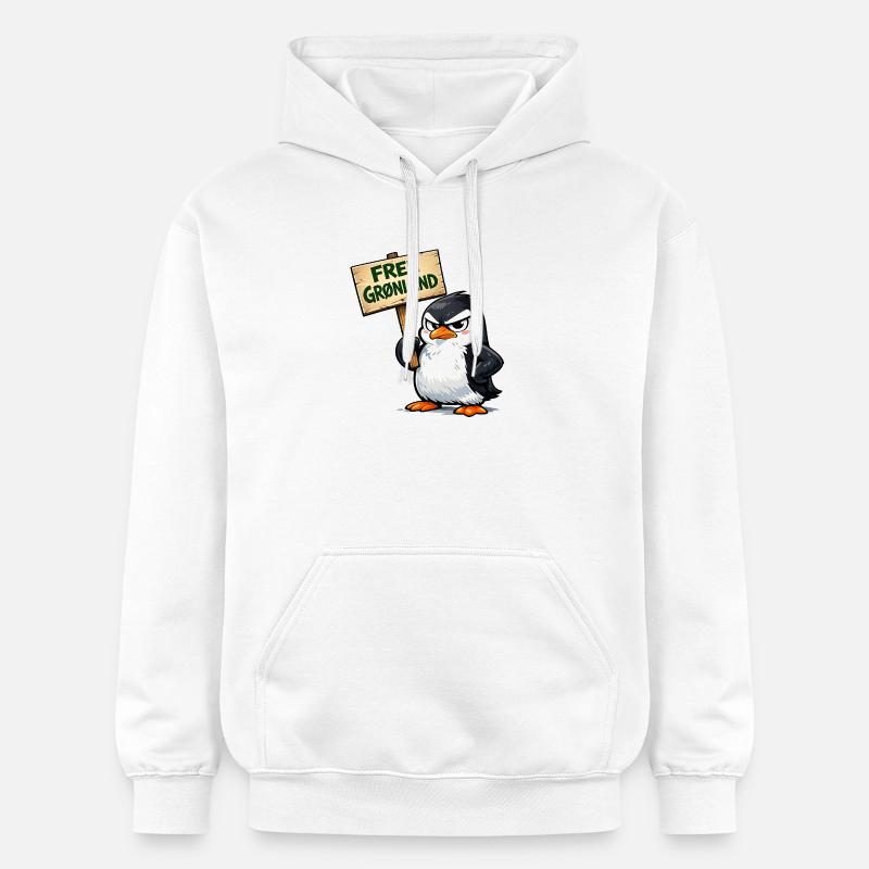 Logo t-shirt Penguin Protest Free Greenland - Sweat à capuche Softstyle® Gildan Unisexe - blanc