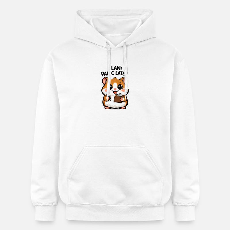 Plan : Hamster tardif paniqué - Sweat à capuche Softstyle® Gildan Unisexe - blanc
