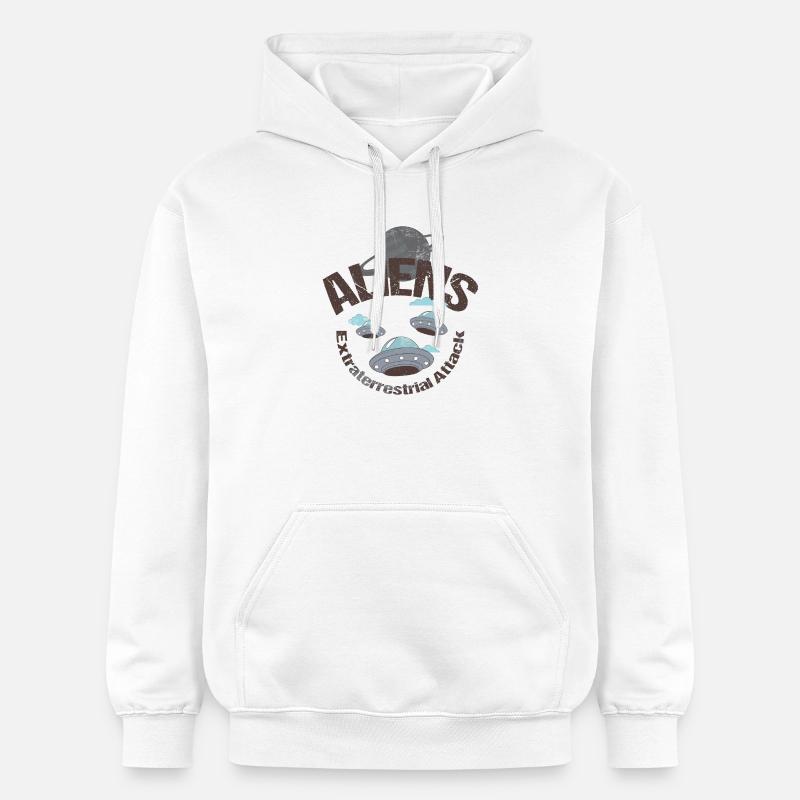 Rencontres extraterrestres : dirigeables extraterrestres - Sweat à capuche Softstyle® Gildan Unisexe - blanc