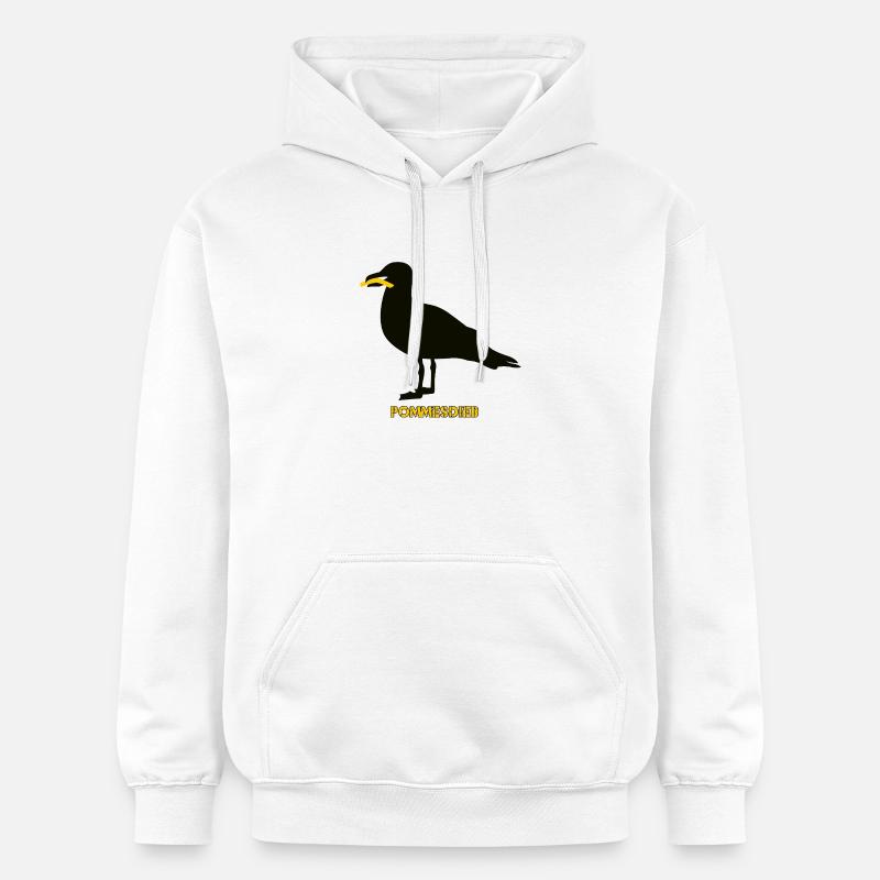 Frites Voleuse de mouette - Noire - Sweat à capuche Softstyle® Gildan Unisexe - blanc