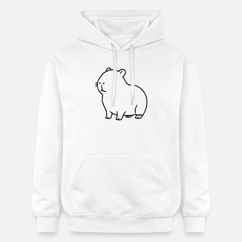 Capybara capybara noir - Sweat à capuche Softstyle® Gildan Unisexe - blanc