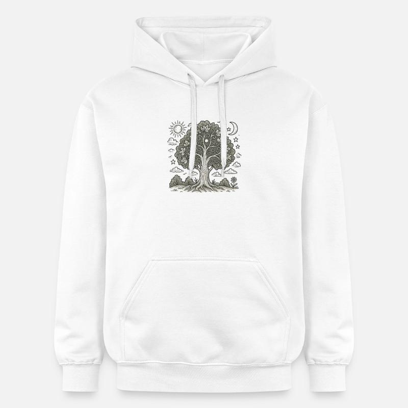 Arbre de vie - Sweat à capuche Softstyle® Gildan Unisexe - blanc