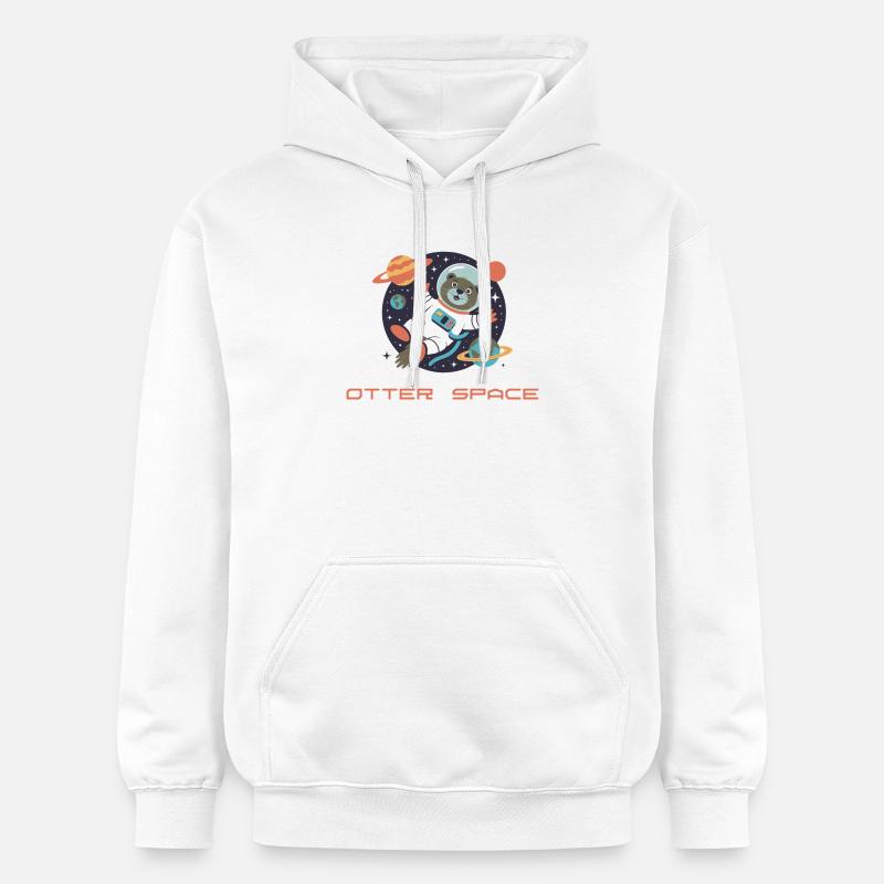 Otter in Space Rétro Comic - Sweat à capuche Softstyle® Gildan Unisexe - blanc