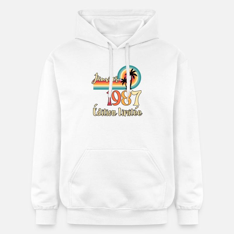 Janvier 1987 – Édition limitée rétro - Sweat à capuche Softstyle® Gildan Unisexe - blanc