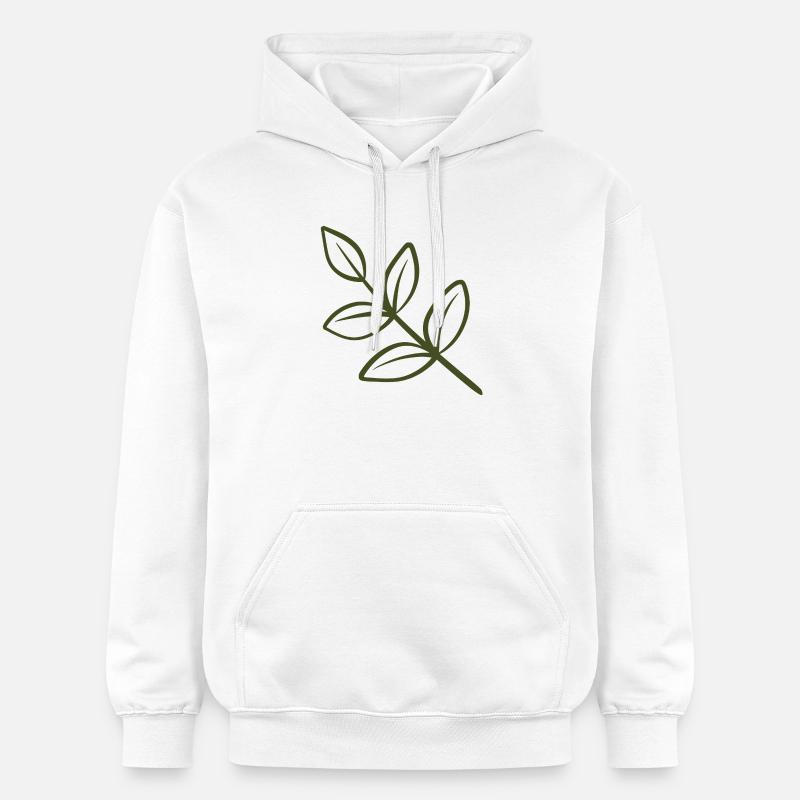 Art de lignes de feuilles - Sweat à capuche Softstyle® Gildan Unisexe - blanc