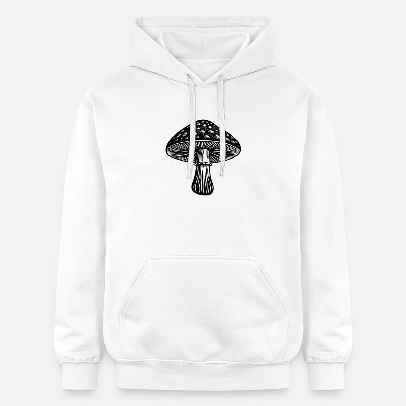 champignon - Sweat à capuche Softstyle® Gildan Unisexe - blanc