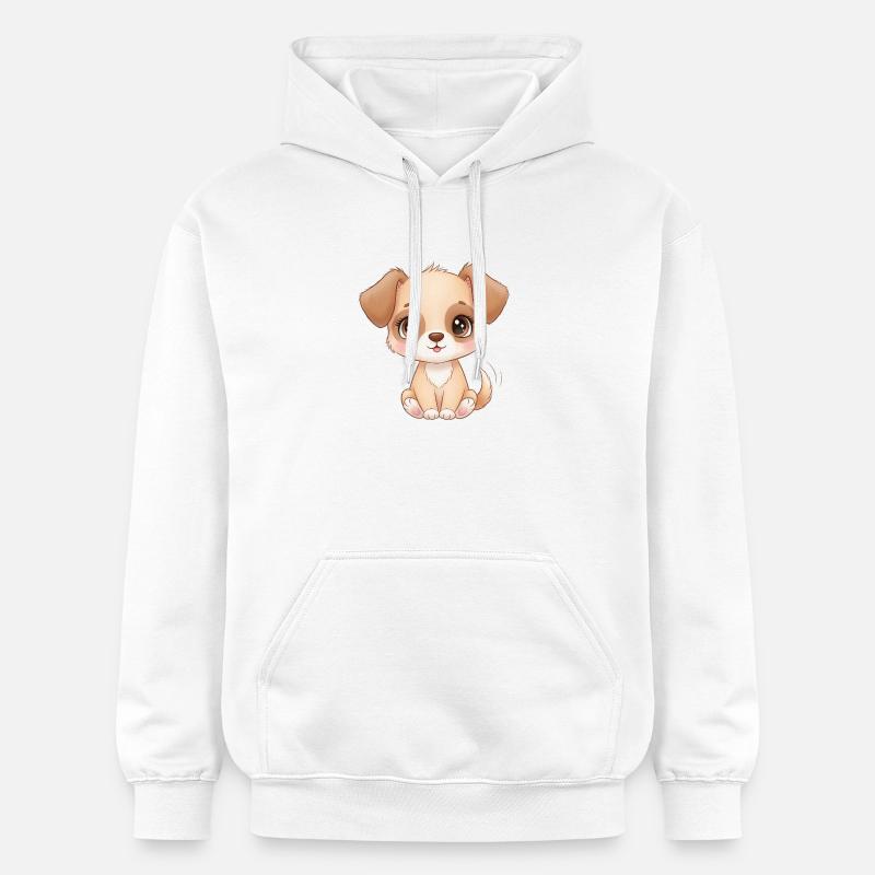 Charme de chiot mignon - Sweat à capuche Softstyle® Gildan Unisexe - blanc