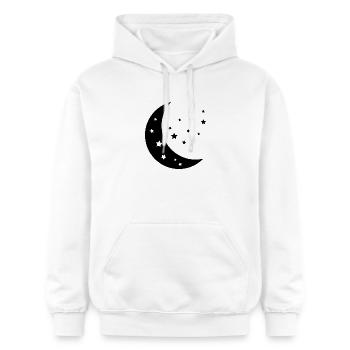 Mond und Sterne - Gildan Unisex Softstyle® Midweight Hoodie - Weiß - Vorne - Liana (172cm) & Jaron (178cm)