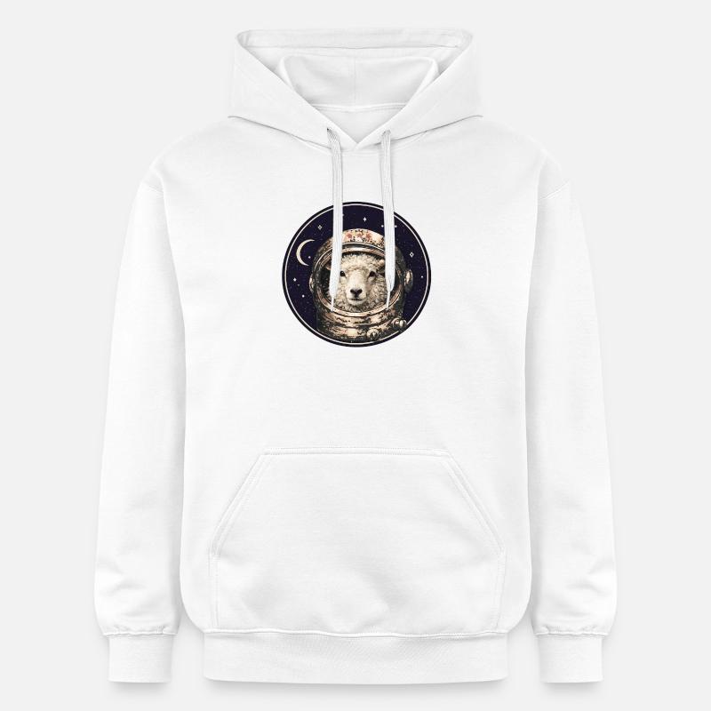 Moutons astronautes en orbite - Sweat à capuche Softstyle® Gildan Unisexe - blanc