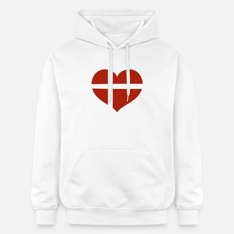 Cœur du drapeau danois - Sweat à capuche Softstyle® Gildan Unisexe - blanc