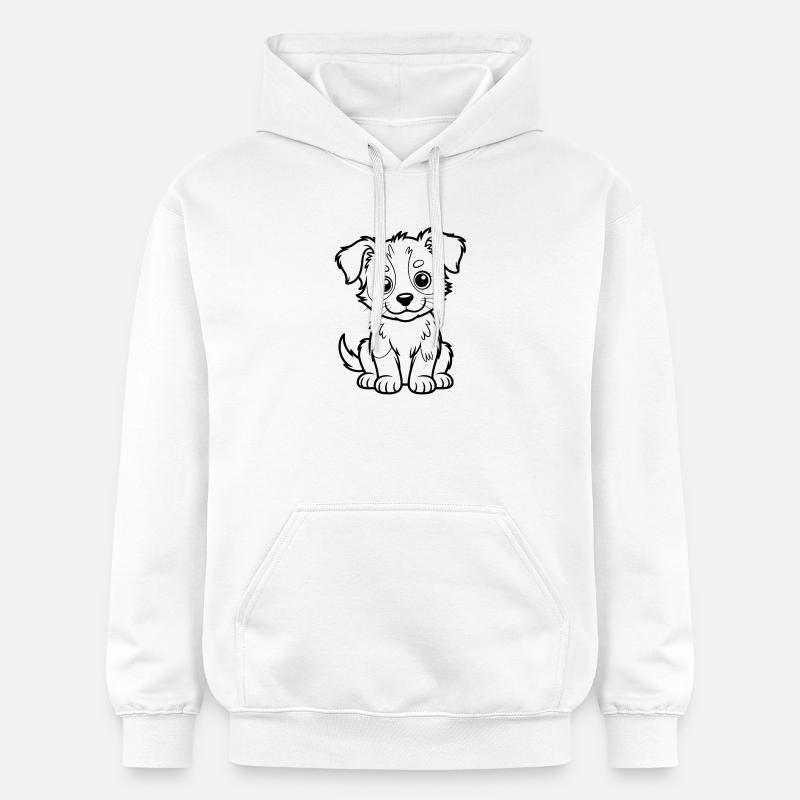 Adorable Dog Pupy Line - Sweat à capuche Softstyle® Gildan Unisexe - blanc