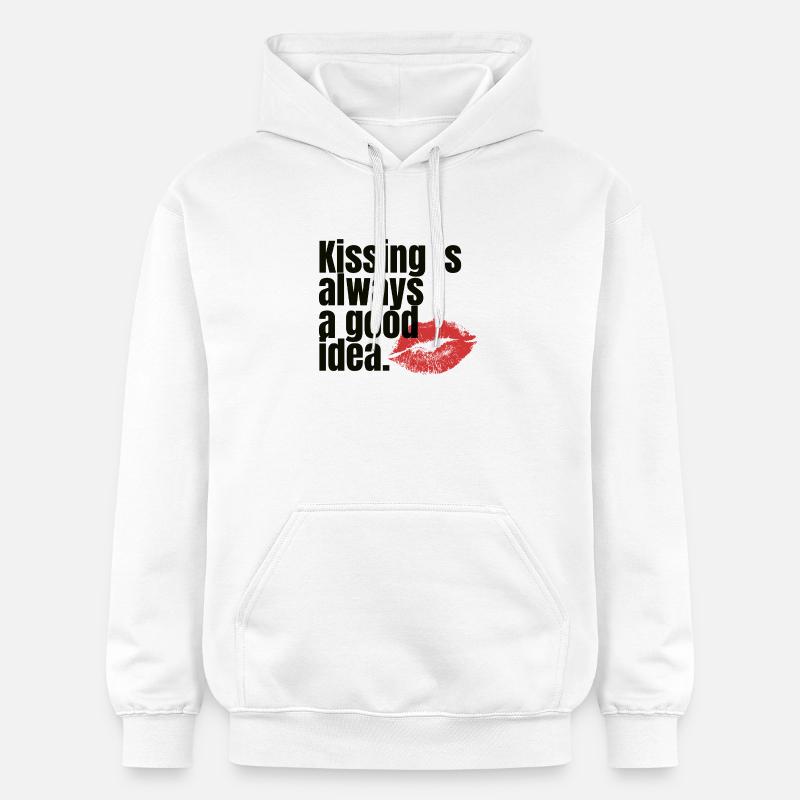 Embrasser est toujours une bonne idée - Sweat à capuche Softstyle® Gildan Unisexe - blanc