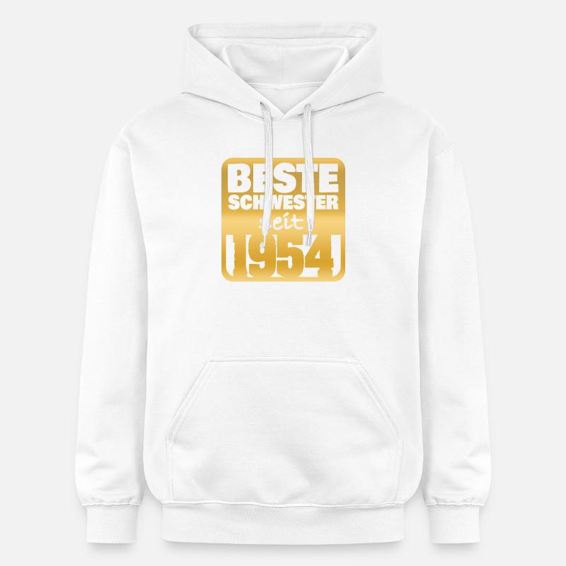 Né en 1954 - Sweat à capuche Softstyle® Gildan Unisexe - blanc