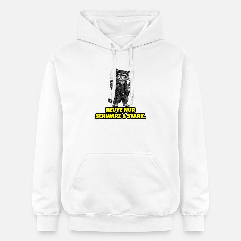 Aujourd’hui, seulement Black & Strong – Rock Waschbär - Sweat à capuche Softstyle® Gildan Unisexe - blanc