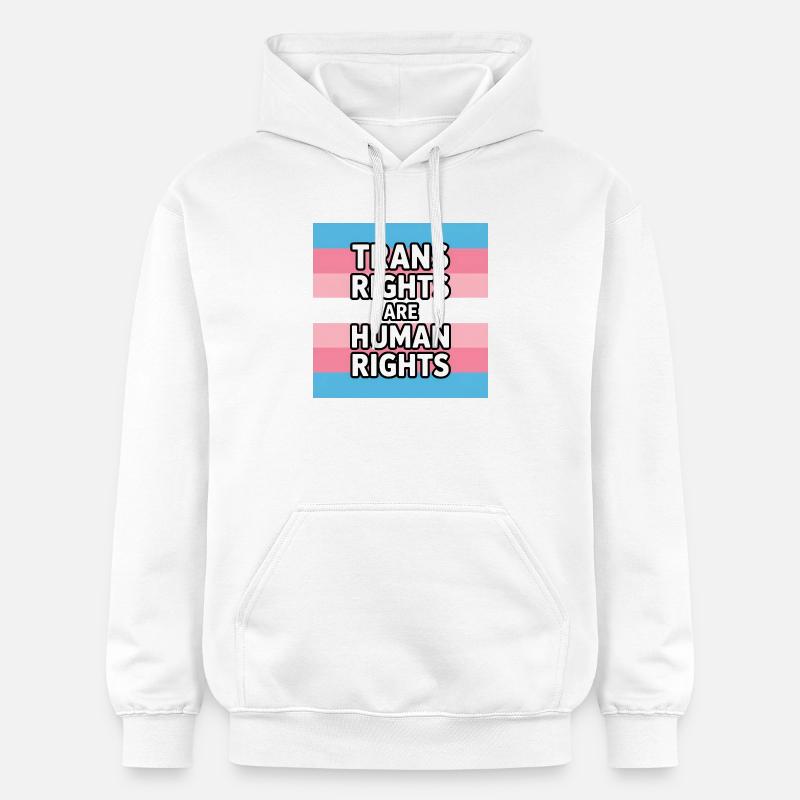 Trans-Rechte sind Menschenrechte – Pride Tee - Gildan Unisex Softstyle® Midweight Hoodie - Weiß