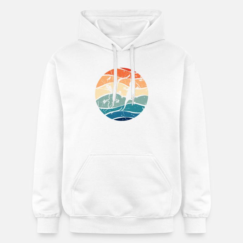Gecko sur la plage pastel - Sweat à capuche Softstyle® Gildan Unisexe - blanc