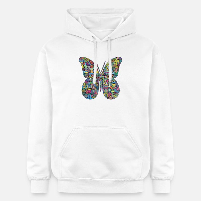Papillon Spectacle en Couleur - Sweat à capuche Softstyle® Gildan Unisexe - blanc