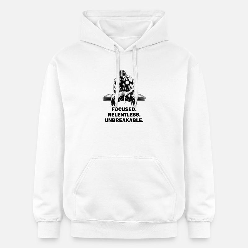 Combattant MMA concentré, implacable et incassable - Sweat à capuche Softstyle® Gildan Unisexe - blanc
