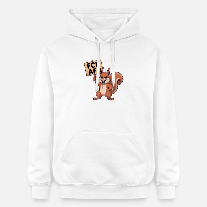 FCK AFD - Antifa Eichhörnchen Tee - Gildan Unisex Softstyle® Midweight Hoodie - Weiß