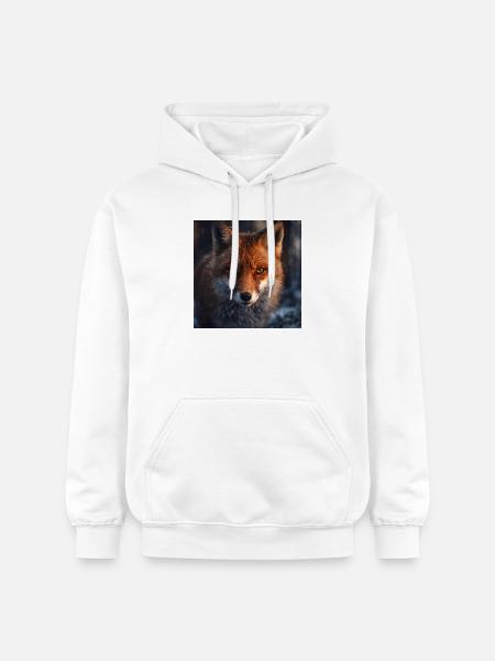 Fox scouting at dusk - Gildan Unisex Softstyle® Midweight Hoodie - white