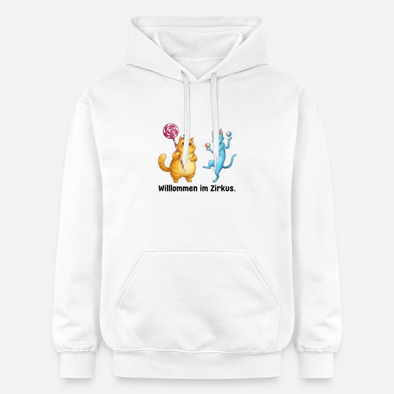 Le Monde Merveilleux des Chats de Cirque - Sweat à capuche Softstyle® Gildan Unisexe - blanc