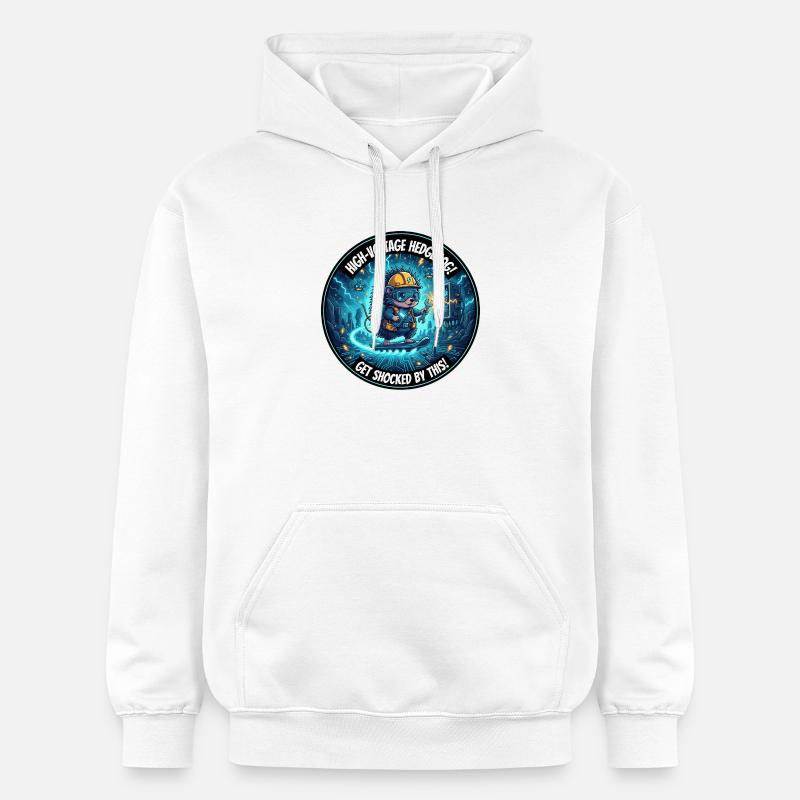 Hochspannung Igel: Stromschock-Design - Gildan Unisex Softstyle® Midweight Hoodie - Weiß