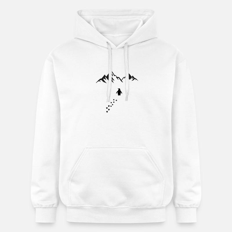 Pingouin solitaire  - Sweat à capuche Softstyle® Gildan Unisexe - blanc