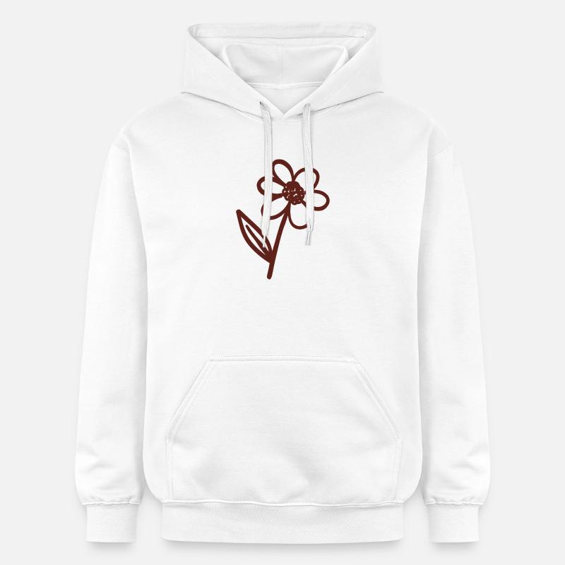 Esquisse florale minimale Bloom - Sweat à capuche Softstyle® Gildan Unisexe - blanc