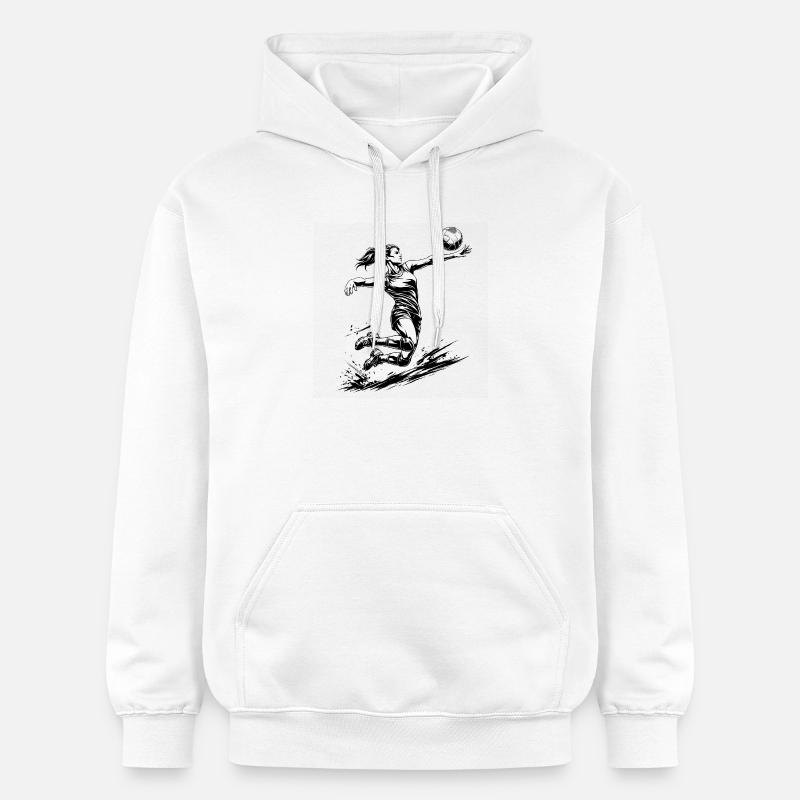 Puissance de volley-ball – Joueuse dynamique - Sweat à capuche Softstyle® Gildan Unisexe - blanc